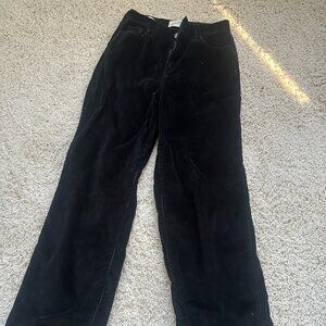 Black Corduroy Wide Leg Pants